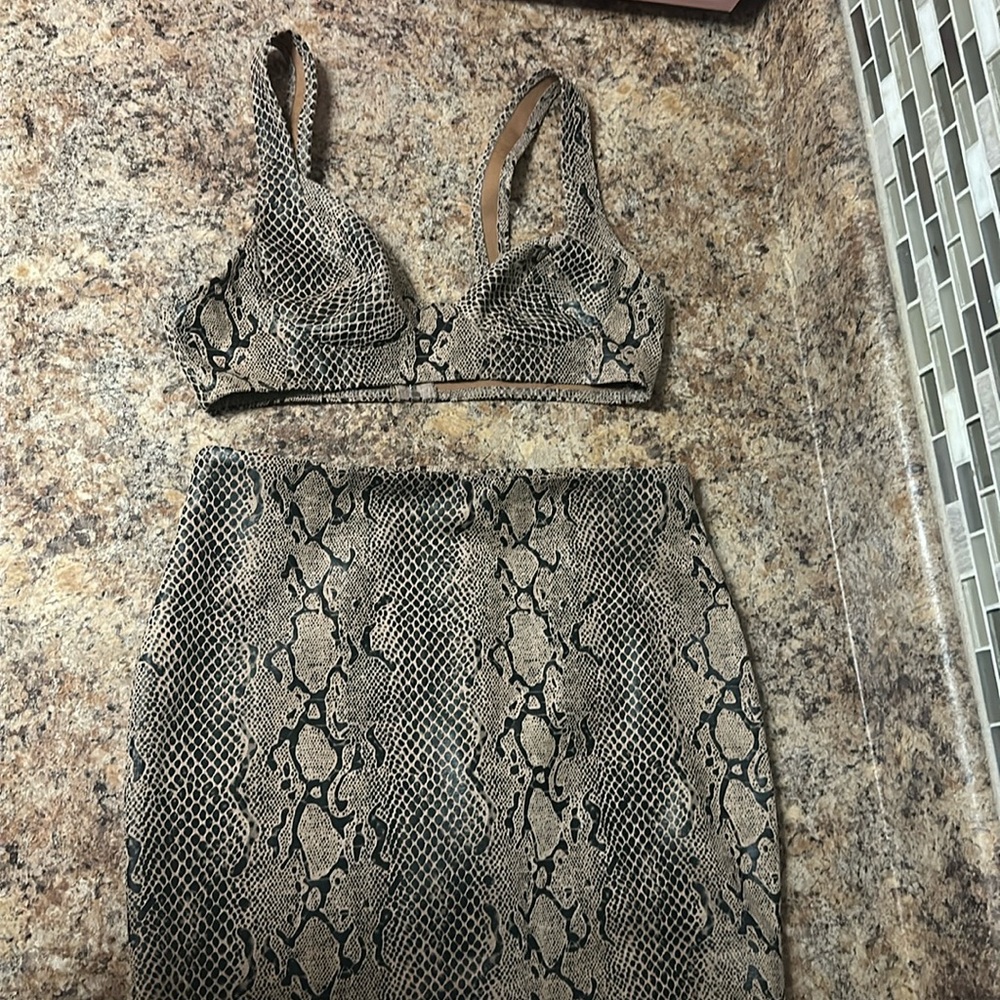 Pretty Little Thing Snake Skirt set